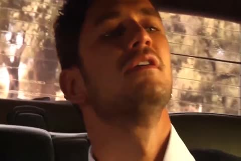 lusty brawny dude receives covered In spooge In The Car