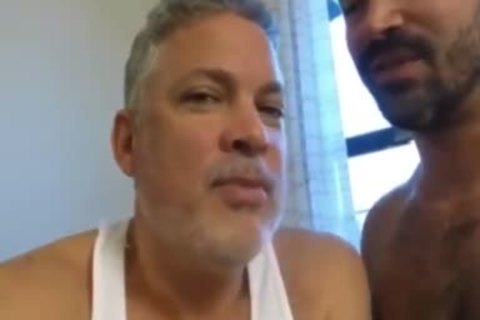 Muscle Bear Barebacking nailed By Two humongous penis