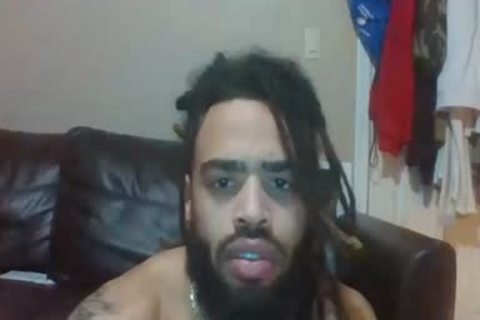 man With A good wazoo Fondling And Masturbating With A sextoy In His dark hole