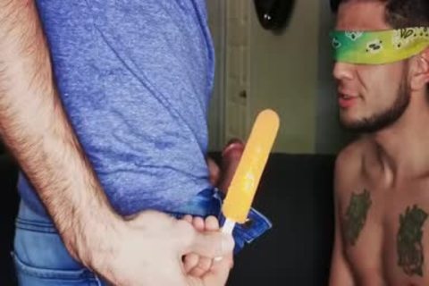 Blindfolded Roommate acquires penis To Distract Him