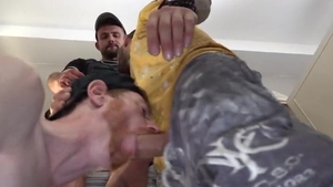 2 Tradie Geezers Paint Unlucky Ginger's muff White With sperm before Shift